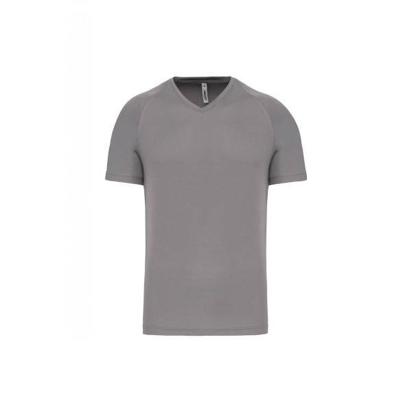 Heren-sport-t-shirt V-hals Fine Grey XS