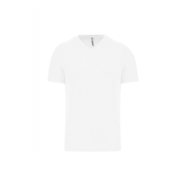 Heren-sport-t-shirt V-hals White L